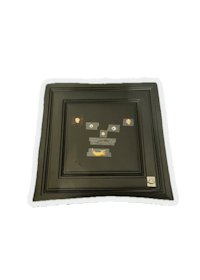 a black frame with a picture on it